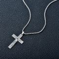 wholesale 925 Sterling Silver Crucifix Pendant with Cross and Jesus Statue on Chain for Men Women  24 Length-0-3