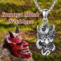 wholesale 925 Sterling Silver Protection Pendant with Demon Mask and Snake Charm on 3mm Box Chain - For Men & Women-0-4