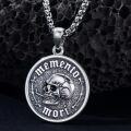 wholesale 925 Sterling Silver Memento Mori Skull Pendant Necklace with 24 Chain-0-2