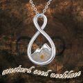 wholesale 925 Sterling Silver Infinity Faith Moves Mountains Amber Pendant Necklace-0-4