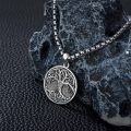 wholesale 925 Sterling Silver & 925 Gold Plated Yin Yang Tree Of Life Coin Pendant Necklace  - Length: Adjustable from 63cm to 74cm (Approx.)-0-3