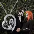 TOUPOP Sterling Silver Crystal Nightmare Necklace Jack Skull Sally Gift-0-1