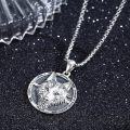 wholesale 925 Sterling Silver Wolf Head Round Pendant Necklace for Men & Women-0-1