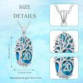 TOUPOP Sterling Silver Turquoise Tree Of Life Pendant Necklace Gift For Women-0-4