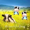 wholesale 925 Sterling Silver Cute Cow Holding Heart Moonstone Stud Earrings-0-5