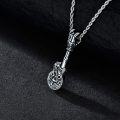 wholesale 925 Sterling Silver Skull Guitar Hand Pendant Necklace with Rope Chain 3MM 24+2 for Men Boys Gift Incl.-0-3