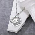 wholesale 925 Sterling Silver Compass Pendant Necklace  for Men - Norse Viking Jewelry with Rune Symbols and Sun Design-0-4