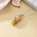 wholesale 925 Sterling Silver Butterfly and Amber Crystal Tree of Life Pendant Necklace s for Women-0-2