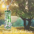 wholesale 925 Sterling Silver Green Austrian Crystal Tree of Life Pendant Necklaces for Women Mothers Day Gifts-0-5