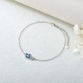wholesale 925 Sterling Silver Butterfly Blue Crystal Adjustable Ankle Anklet-0-2