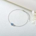 wholesale 925 Sterling Silver Butterfly Bracelet With Blue And Clear Wings-0-2