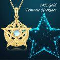 wholesale 14K Gold Star Moonstone Pendant Necklace for Women - Holiday s-0-4
