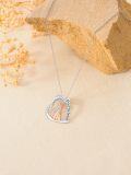 wholesale 925 Sterling Silver Heart-shaped Pendant with Mother and Child Design - I Love You Forever Necklace for Mom & Daughter Gifts-0-3
