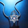 wholesale 925 Sterling Silver Star of David Evil Eye Pendant with Birthstone-0-1