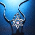wholesale 925 Sterling Silver Star Of David Pendant With Green Eye Design-0-1