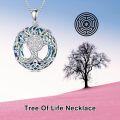 wholesale Sterling Silver Crystal Tree of Life Necklace Celtic Knot Jewelry for Women-0-32