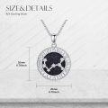 wholesale 925 Sterling Silver Round Zodiac Sign Constellation Pendant Necklace with Cubic Zirconia Stones and Chain for Women & Men-0-4