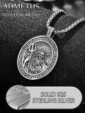 wholesale 925 Sterling Silver Greek Mythology Poseidon Amulet Pendant with 34 Rope Chain for Men Women  -0-3