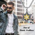 wholesale 925 Sterling Silver Star of David Pendant Gold Plated Chain Jewish s for Women-0-4