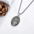 wholesale 925 Sterling Silver Virgin Mary Pendant Necklace with Chain - Catholic Christian Faith  for Women and Men-0-3