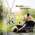 wholesale 925 Sterling Silver Panda Family Love Forever Pendant Necklaces for Women-0-1
