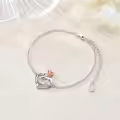 TOUPOP Sterling Silver Rose Flower Heart I Love You Bracelet For Women-0-4
