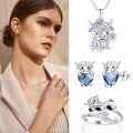 wholesale 925 Sterling Silver Cute Sheep Black Enamel Leaf Open Wrap Ring For Women-0-5