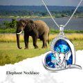 wholesale 925 Sterling Silver Elephant Necklace with Heart Crystal for Women - Elegant & Hypoallergenic Jewelry, Lucky Gift for Mom Wife Daughter-0-1
