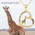 wholesale 14K Gold Giraffe Love You Forever Pendant Necklace - Valentines Gifts for Her-0-5