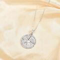 wholesale 925 Sterling Silver Compass Pendant Necklace Platinum Plated Cubic Zirconia Engraved Love Quote For Women-0-2