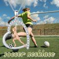 wholesale 925 Sterling Silver Heart Soccer Player Pendant Necklace for Women Girls Sports Lover Gifts-0-2