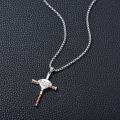 wholesale 925 Sterling Silver Baseball Bat & Ball Cross Pendant Necklace for Men and Women-0-3