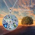 wholesale 925 Sterling Silver Abalone Shell Pentagram Triple Moon Goddess Pendant Celtic Knot Necklace for Women Girls Wicca s 48cm Chain Length-0-5