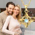 wholesale 14K Gold Moonstone Celtic Knot Pendant Necklace 14K Gold Chain for Mother's Day-0-4