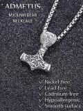 wholesale 925 Sterling Silver Viking Thor's Hammer Mjolnir Pendant Necklace w/ 3+2 Rolo Chains for Men-0-4