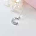 TOUPOP Sterling Silver & Moonstone Elephant Necklace, Cute Animal Pendant Jewelry Gift for Women-0-4