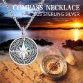 wholesale 925 Sterling Silver Compass Locket Pendant Forever in My Heart - Mountain Jewelry for Women and Men-0-3