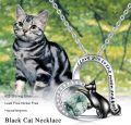 wholesale 925 Sterling Silver Heart-Shaped Green Stone Cat Pendant Necklaces - I Love You to the Moon and Back  for Her-0-5