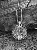wholesale 925 Sterling Silver Saint Benedict Medal Pendant Necklace for Men & Women - Catholic Religious s-0-1