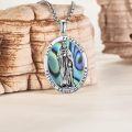 wholesale 925 Sterling Silver Saint Peregrine Pendant with Abalone Shell and Chain - Catholic Patron of Cancer Protection Jewelry for Women & Men -0-3