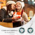 wholesale 925 Sterling Silver Abalone Shell Compass Dangle Drop Leverback Earrings Graduation Gift for Women-0-4