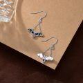 wholesale 925 Sterling Silver Bat Drop Earrings with Red Crystal Accents for Women and Girls-0-3