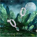 wholesale 925 Sterling Silver Green Stone Drop Dangle Huggie Hoop Earrings for Women-0-4