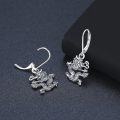 wholesale 925 Sterling Silver Dragon Shape Chinese Zodiac Paper Cut Drop Earrings Gift for Her-0-1