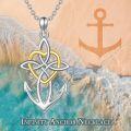 wholesale 925 Sterling Silver Anchor Heart Pendant Necklace with Celtic Knot and Cross Design-0-1