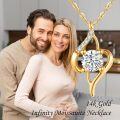 wholesale 14K Gold Diamond Heart-Shaped Pendant Necklace for Women and Moms-0-5