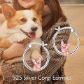 wholesale 925 Sterling Silver Corgi Dog Huggie Hoop Earrings for Women Girls-0-5