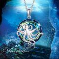 wholesale 925 Sterling Silver Austrian Crystal Octopus Pendant Necklace - Ocean Blue & Green Swarovski Elements Jewelry for Women-0-3