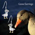 wholesale 925 Sterling Silver Duck Family Dangle Earrings with Gold Accents-0-4