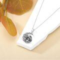 wholesale 925 Sterling Silver Gothic Skull Moon Pendant Necklace Satan Lilith Gift-0-2